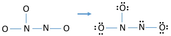 mark lone pairs on oxygen atoms in N2O3